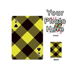 Black And Yellow Plaids Diagonal Playing Cards 54 Designs (mini) by ConteMonfrey