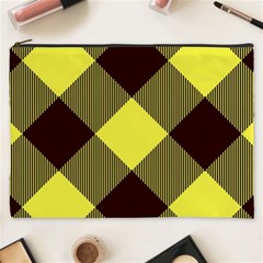 Black And Yellow Plaids Diagonal Cosmetic Bag (xxxl) by ConteMonfrey