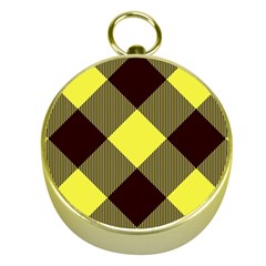 Black And Yellow Plaids Diagonal Gold Compasses by ConteMonfrey