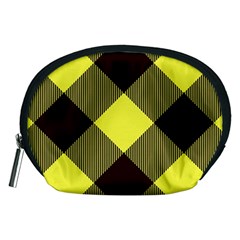 Black And Yellow Plaids Diagonal Accessory Pouch (medium) by ConteMonfrey