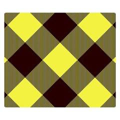 Black And Yellow Plaids Diagonal Double Sided Flano Blanket (small)  by ConteMonfrey