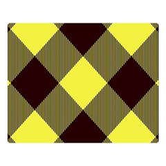 Black And Yellow Plaids Diagonal Double Sided Flano Blanket (large)  by ConteMonfrey