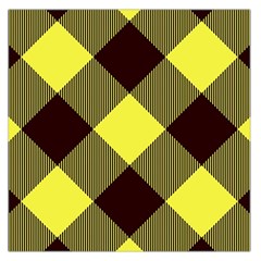 Black And Yellow Plaids Diagonal Square Satin Scarf (36  X 36 ) by ConteMonfrey