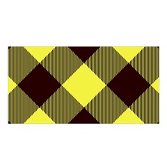 Black And Yellow Plaids Diagonal Satin Shawl 45  X 80  by ConteMonfrey