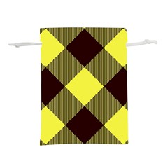 Black And Yellow Plaids Diagonal Lightweight Drawstring Pouch (s) by ConteMonfrey