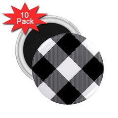 Black And White Diagonal Plaids 2 25  Magnets (10 Pack)  by ConteMonfrey