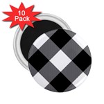 Black and white diagonal plaids 2.25  Magnets (10 pack)  Front