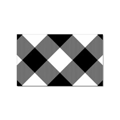 Black And White Diagonal Plaids Sticker Rectangular (10 Pack) by ConteMonfrey