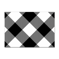 Black And White Diagonal Plaids Sticker A4 (100 Pack) by ConteMonfrey