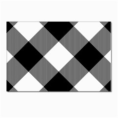 Black And White Diagonal Plaids Postcard 4 x 6  (pkg Of 10) by ConteMonfrey