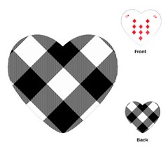 Black And White Diagonal Plaids Playing Cards Single Design (heart) by ConteMonfrey