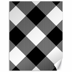 Black And White Diagonal Plaids Canvas 18  X 24  by ConteMonfrey