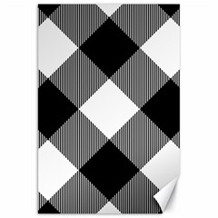 Black And White Diagonal Plaids Canvas 20  X 30  by ConteMonfrey