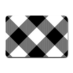 Black And White Diagonal Plaids Small Doormat by ConteMonfrey