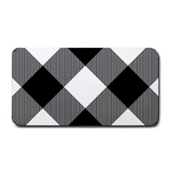 Black And White Diagonal Plaids Medium Bar Mat by ConteMonfrey