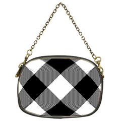 Black And White Diagonal Plaids Chain Purse (one Side) by ConteMonfrey