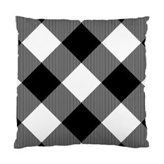 Black And White Diagonal Plaids Standard Cushion Case (two Sides) by ConteMonfrey