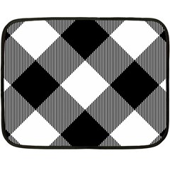 Black And White Diagonal Plaids Double Sided Fleece Blanket (mini)  by ConteMonfrey