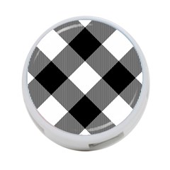 Black And White Diagonal Plaids 4-port Usb Hub (one Side) by ConteMonfrey