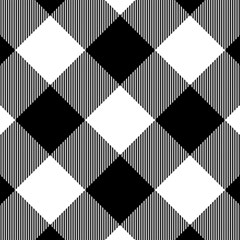 Black And White Diagonal Plaids Play Mat (square) by ConteMonfrey