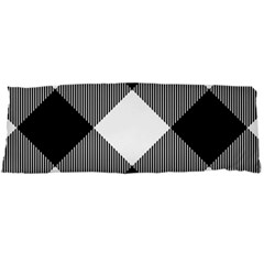 Black And White Diagonal Plaids Body Pillow Case Dakimakura (two Sides) by ConteMonfrey