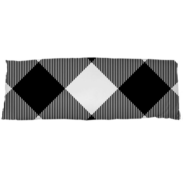 Black and white diagonal plaids Body Pillow Case Dakimakura (Two Sides)