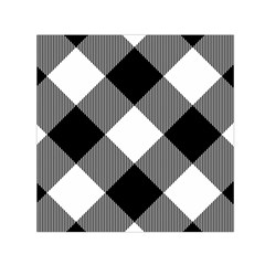 Black And White Diagonal Plaids Square Satin Scarf (30  X 30 ) by ConteMonfrey