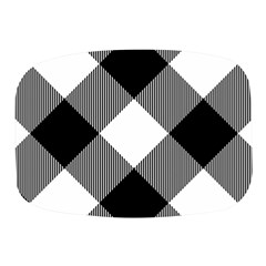 Black And White Diagonal Plaids Mini Square Pill Box