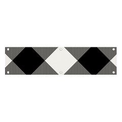 Black And White Diagonal Plaids Banner And Sign 4  X 1 