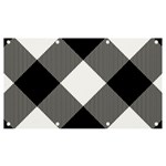 Black and white diagonal plaids Banner and Sign 7  x 4  Front