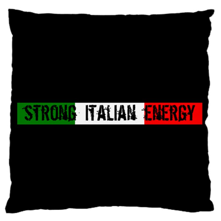 Strong Italian energy Large Flano Cushion Case (One Side)