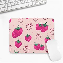 Seamless-strawberry-fruit-pattern-background Small Mousepad by Wegoenart