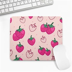 Seamless-strawberry-fruit-pattern-background Large Mousepad by Wegoenart