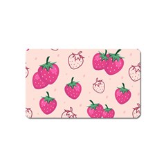 Seamless-strawberry-fruit-pattern-background Magnet (name Card) by Wegoenart