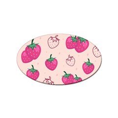 Seamless-strawberry-fruit-pattern-background Sticker Oval (100 Pack) by Wegoenart