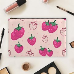 Seamless-strawberry-fruit-pattern-background Cosmetic Bag (large) by Wegoenart