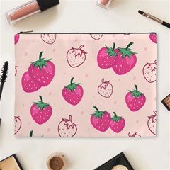 Seamless-strawberry-fruit-pattern-background Cosmetic Bag (xl) by Wegoenart