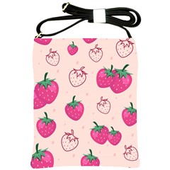 Seamless-strawberry-fruit-pattern-background Shoulder Sling Bag by Wegoenart