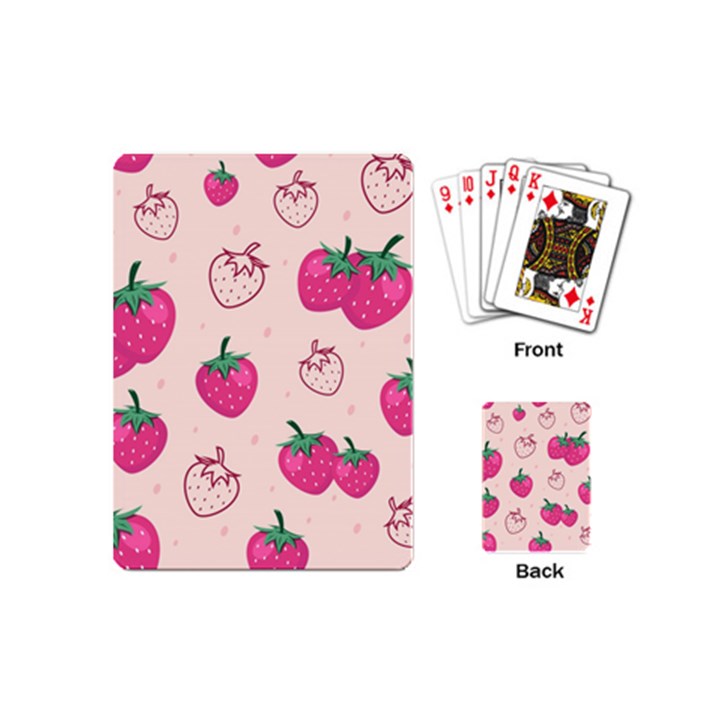 Seamless-strawberry-fruit-pattern-background Playing Cards Single Design (Mini)