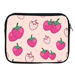 Seamless-strawberry-fruit-pattern-background Apple Ipad 2/3/4 Zipper Cases by Wegoenart