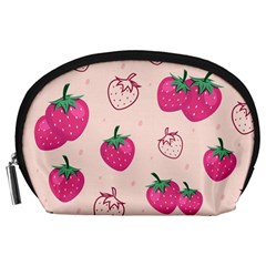 Seamless-strawberry-fruit-pattern-background Accessory Pouch (large)