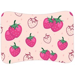 Seamless-strawberry-fruit-pattern-background Velour Seat Head Rest Cushion by Wegoenart