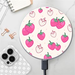 Seamless-strawberry-fruit-pattern-background Wireless Charger by Wegoenart