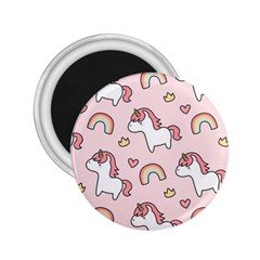 Cute-unicorn-rainbow-seamless-pattern-background 2 25  Magnets by Wegoenart