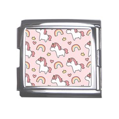 Cute-unicorn-rainbow-seamless-pattern-background Mega Link Italian Charm (18mm)