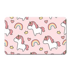 Cute-unicorn-rainbow-seamless-pattern-background Magnet (rectangular) by Wegoenart