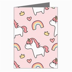 Cute-unicorn-rainbow-seamless-pattern-background Greeting Card by Wegoenart