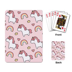 Cute-unicorn-rainbow-seamless-pattern-background Playing Cards Single Design (rectangle) by Wegoenart