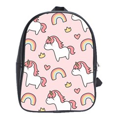 Cute-unicorn-rainbow-seamless-pattern-background School Bag (xl) by Wegoenart