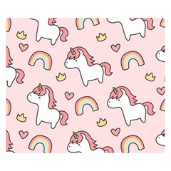 Cute-unicorn-rainbow-seamless-pattern-background Double Sided Flano Blanket (small)  by Wegoenart